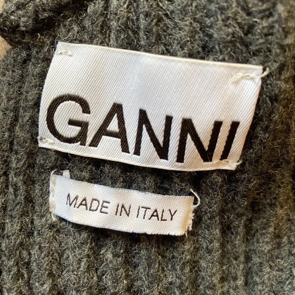 Ganni Gray Wool Rib knit Sweater - Picture 6 of 8